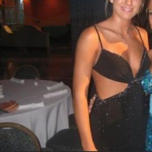 Black cutout dress with beading detail